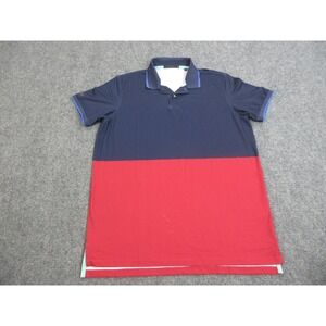 Greyson Men's Polo Shirt Navy Red Medium Polyester Spandex